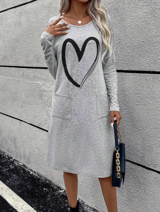 Long Sweatshirt Dress with Pockets