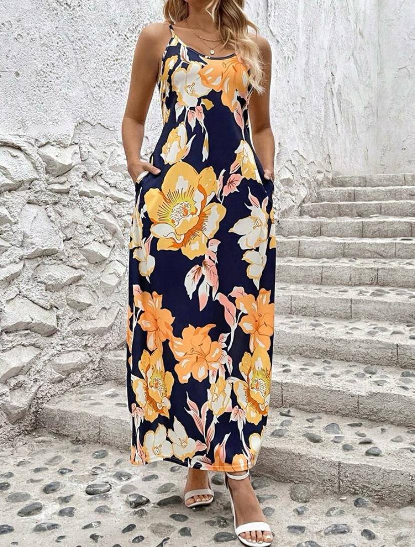 SLEEVELESS FLORAL EASTER MAXI DRESS