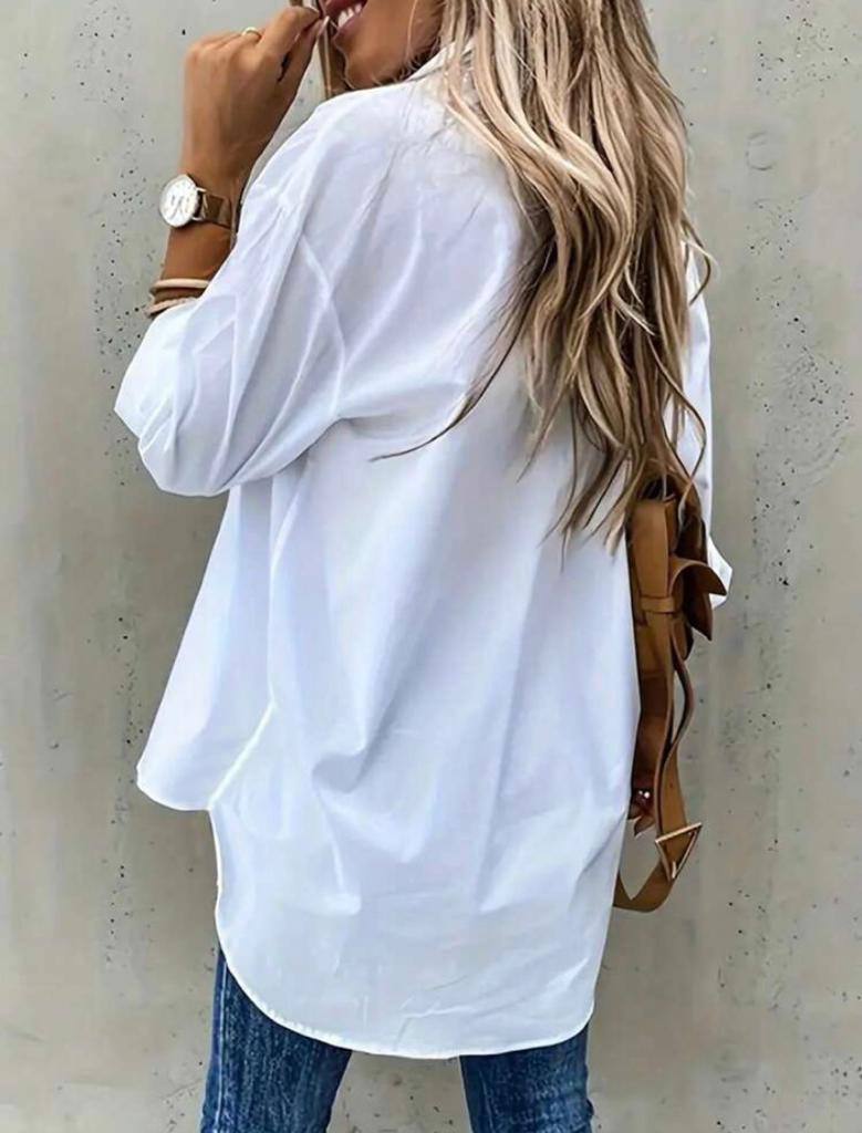 OVERSIZED SOLID BUTTON DOWN SHIRTS WITH POCKETS