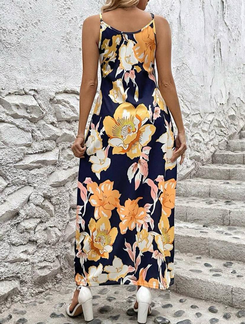 SLEEVELESS FLORAL EASTER MAXI DRESS