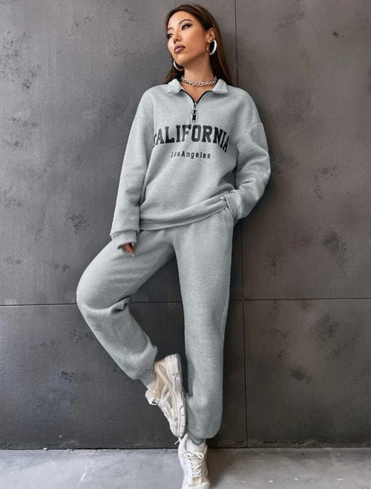 Mock Neck Half Zip Sweater and Pant Matching Set