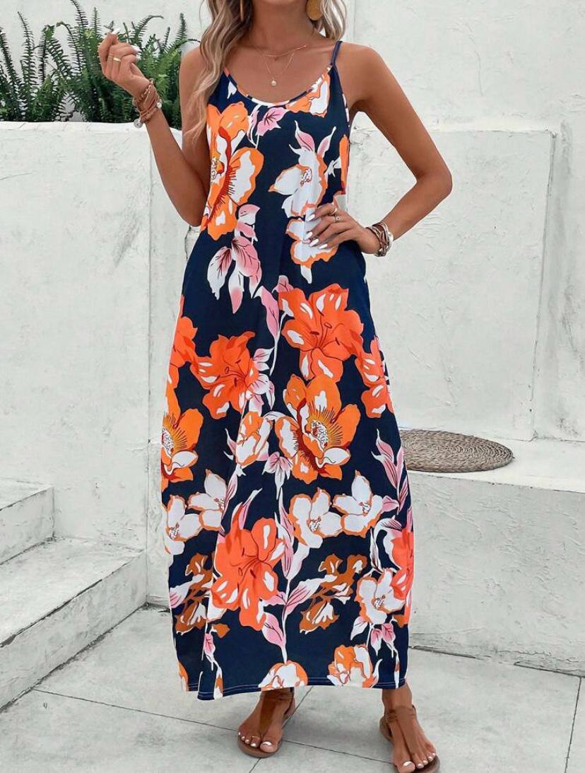 SLEEVELESS FLORAL EASTER MAXI DRESS