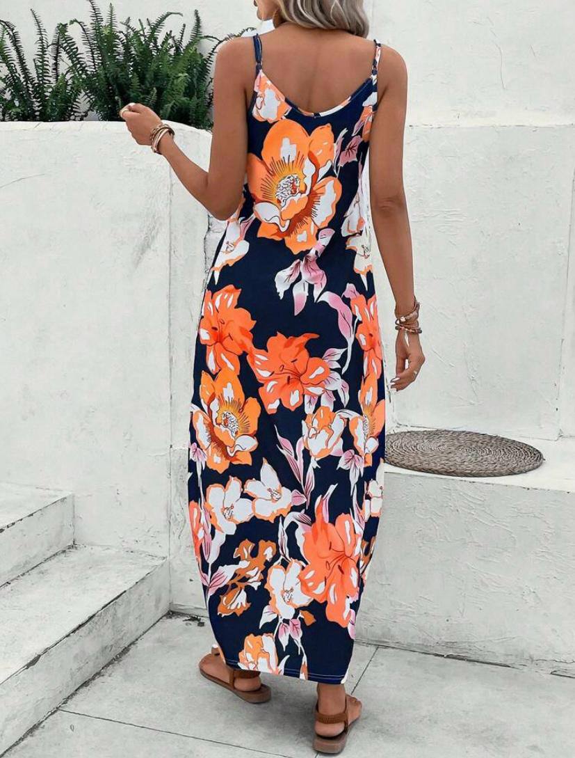 SLEEVELESS FLORAL EASTER MAXI DRESS