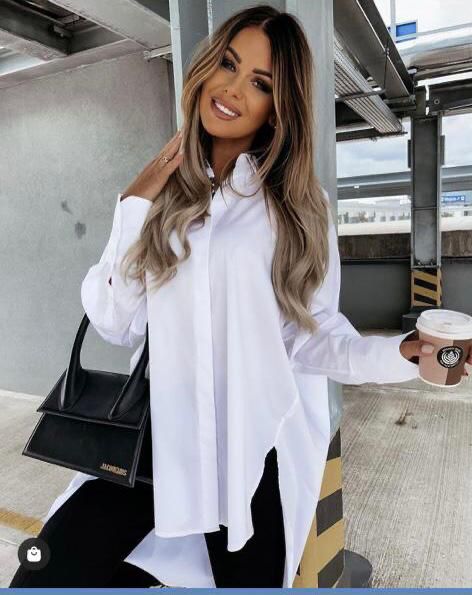 Cotton Blend Oversized Buttoned Shirt