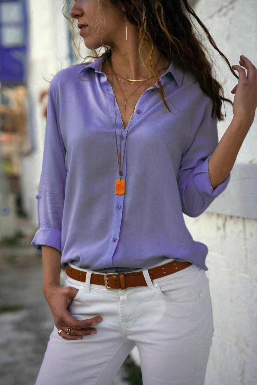 OPEN-PACK Minimalist Basic Buttoned Women Shirt