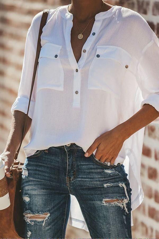 Cotton Blend Oversized Buttoned Shirt