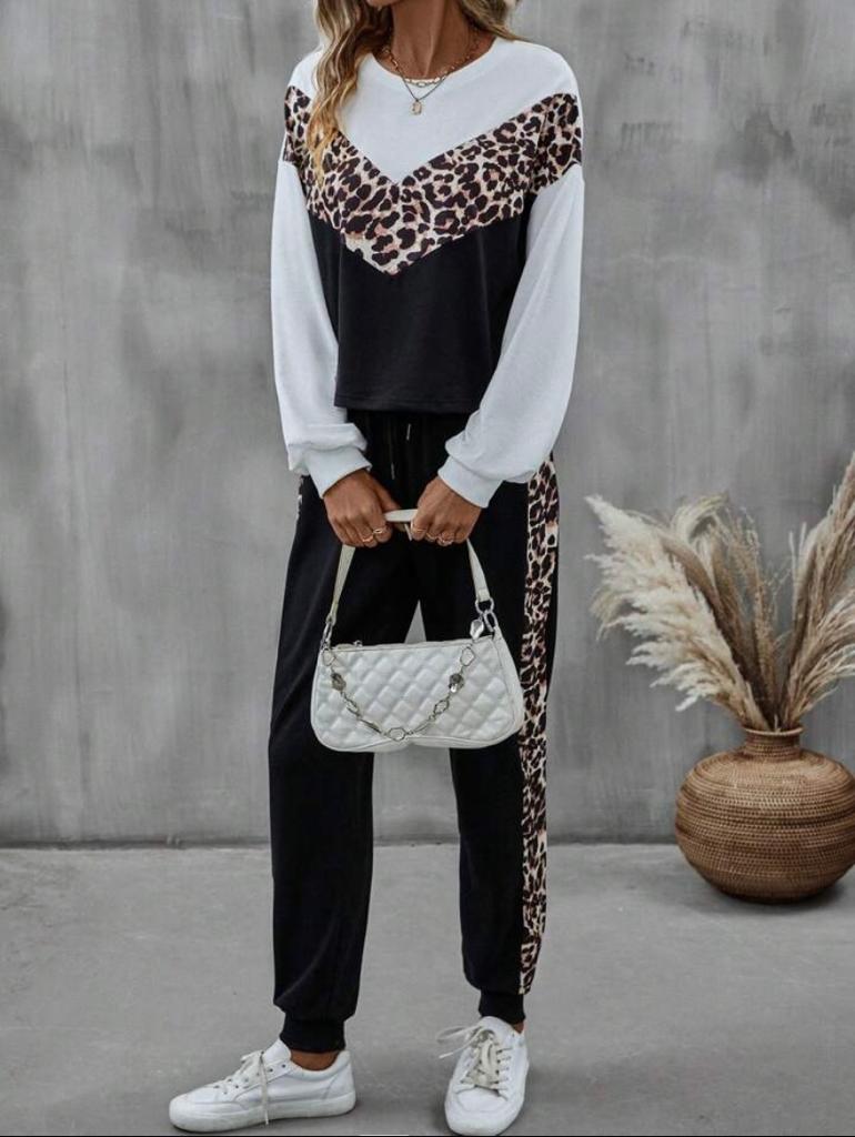 Printed Blouse and Pants Matching Set