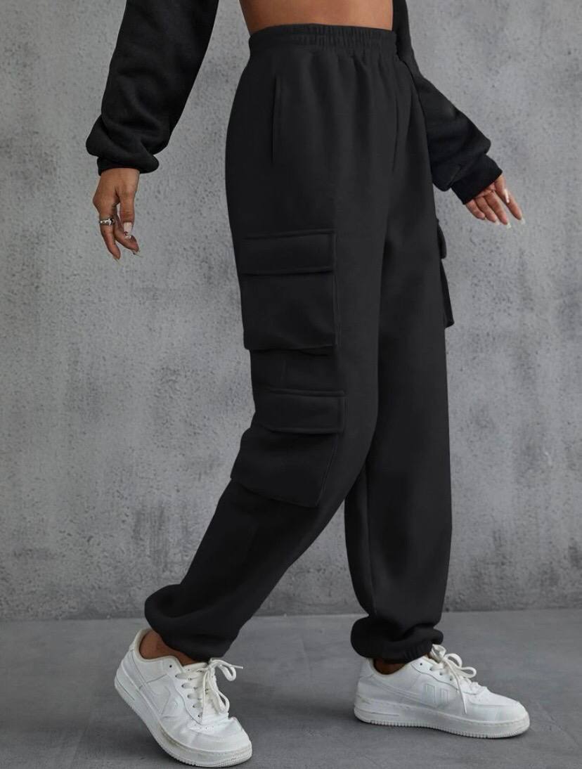 Cargo Sweatpants Solid Jogger Pants with Pocket