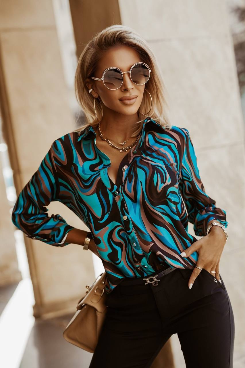 Women Multicolor Designer Button Up Shirts