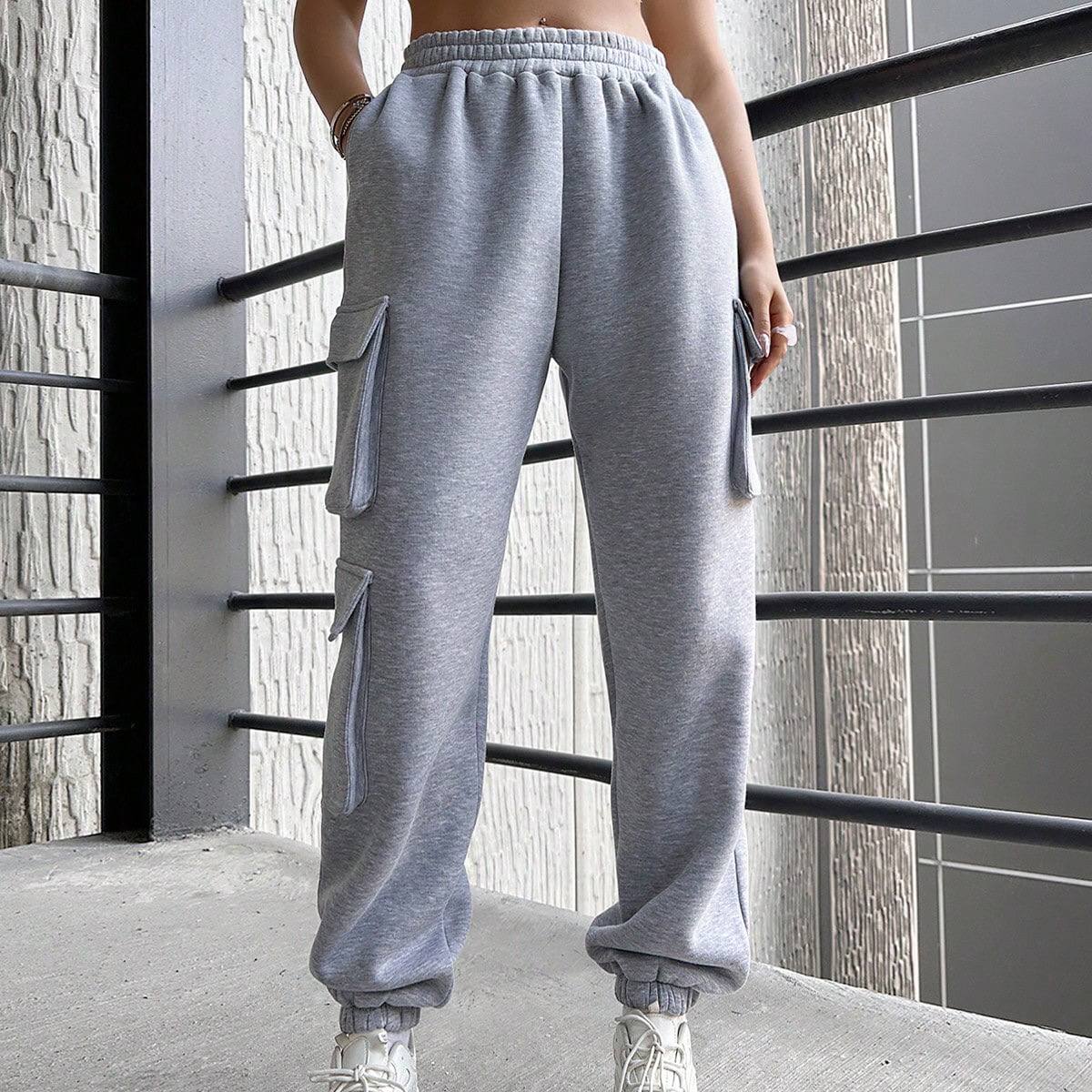 Cargo Sweatpants Solid Jogger Pants with Pocket