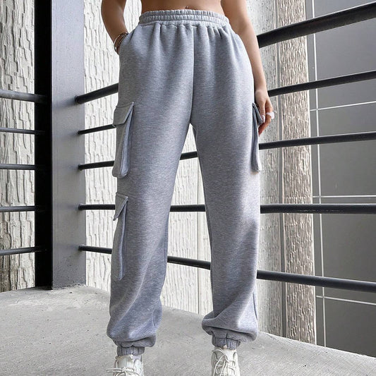 Cargo Sweatpants Solid Jogger Pants with Pocket