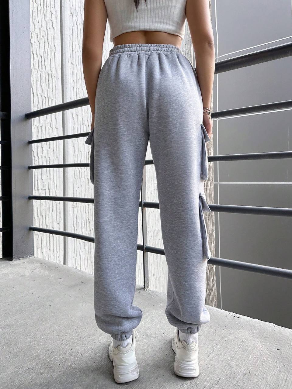 Cargo Sweatpants Solid Jogger Pants with Pocket