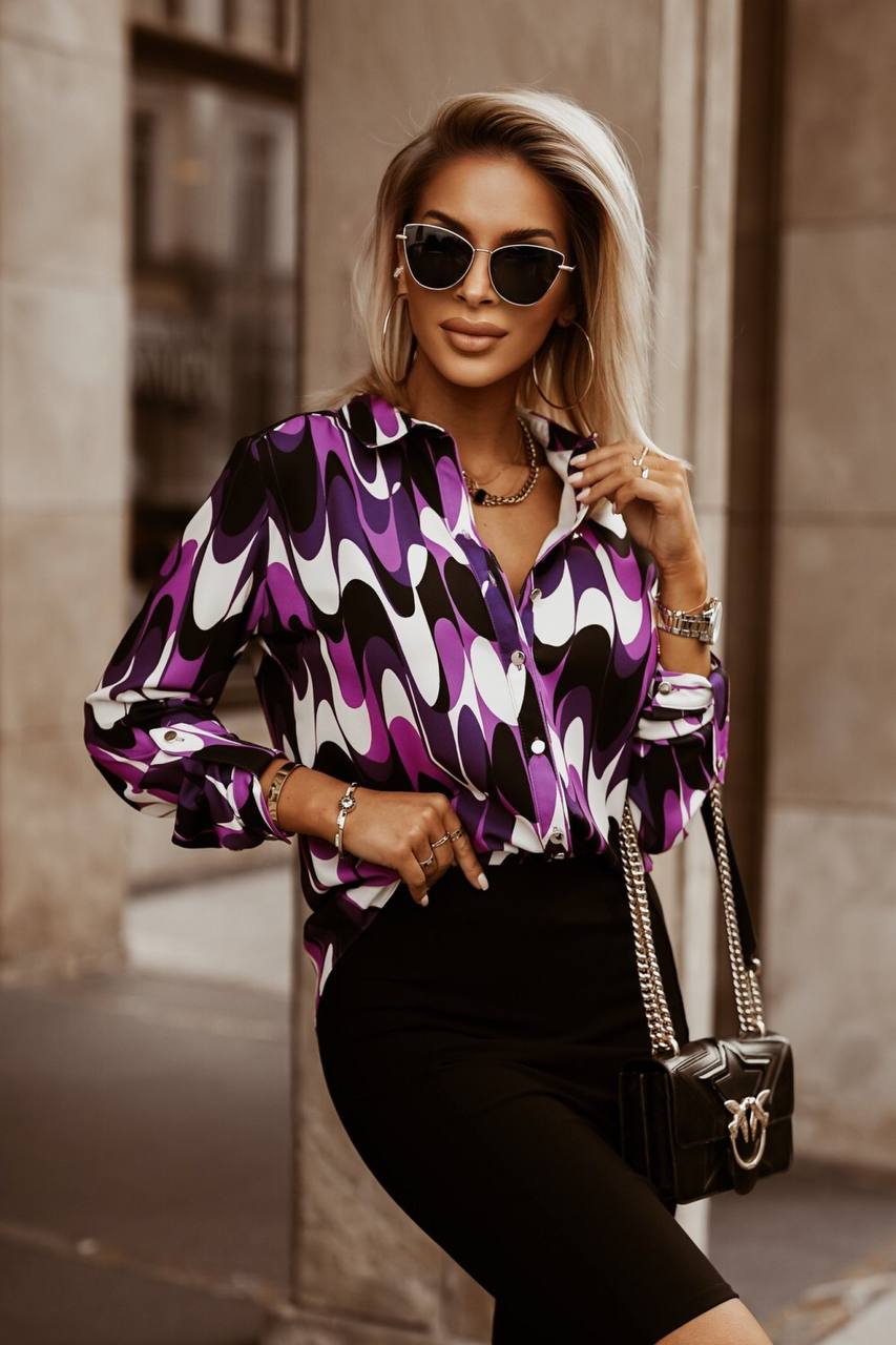 Women Multicolor Designer Button Up Shirts