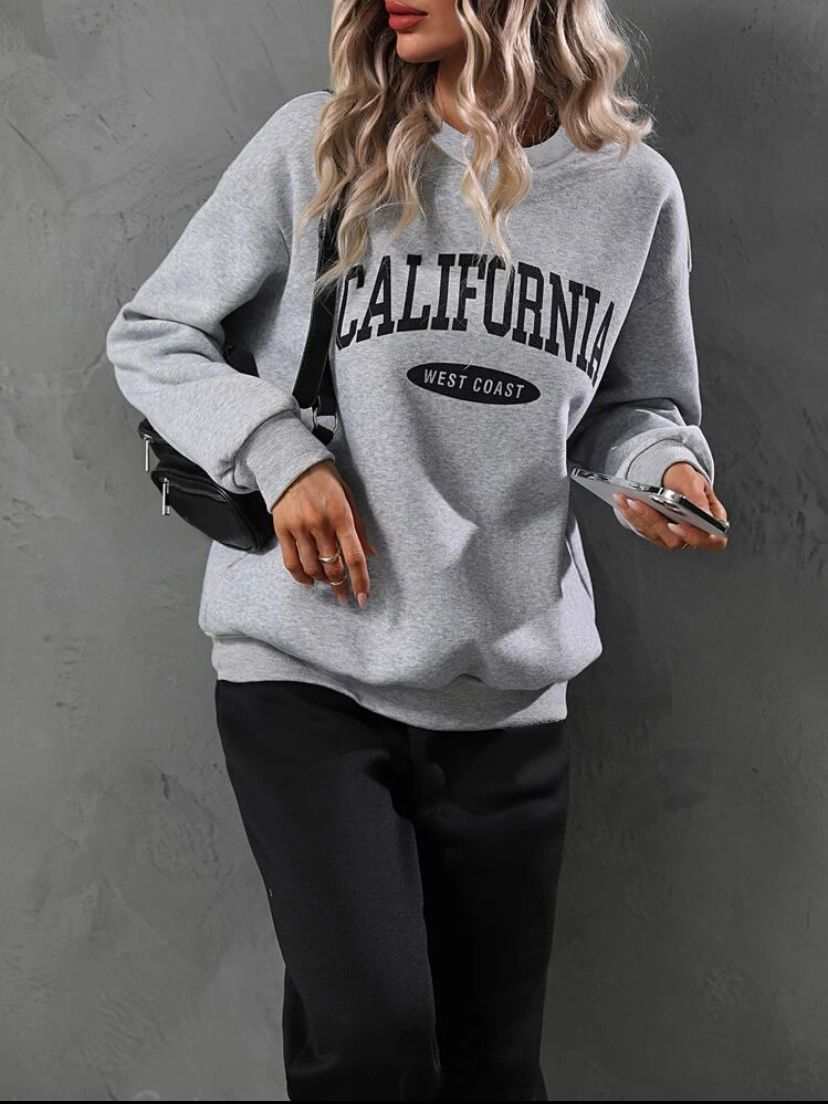 Letter Graphic Sweatshirt and Pants Matching Set