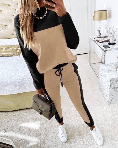 Matching Set Mock Neck Sweater and Pants