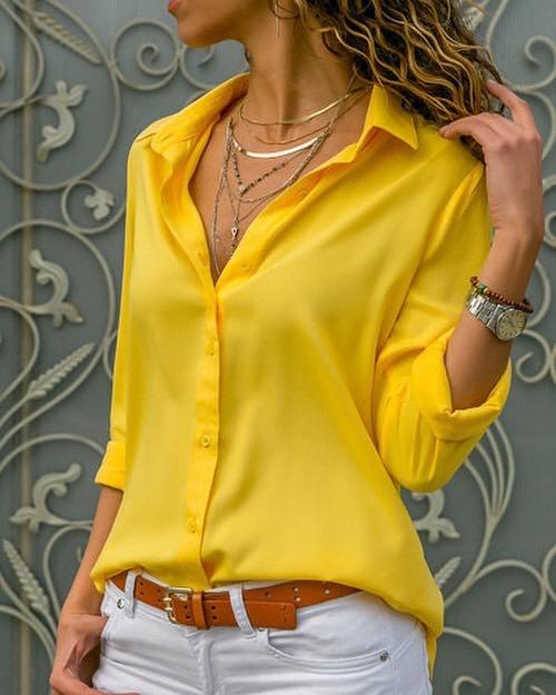 OPEN-PACK Minimalist Basic Buttoned Women Shirt