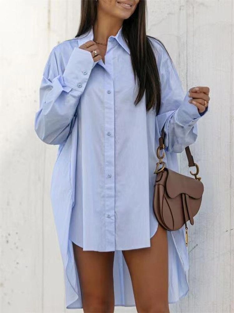 Cotton Blend Oversized Buttoned Shirt