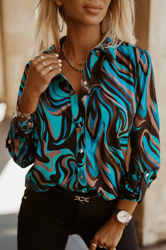 Women Multicolor Designer Button Up Shirts