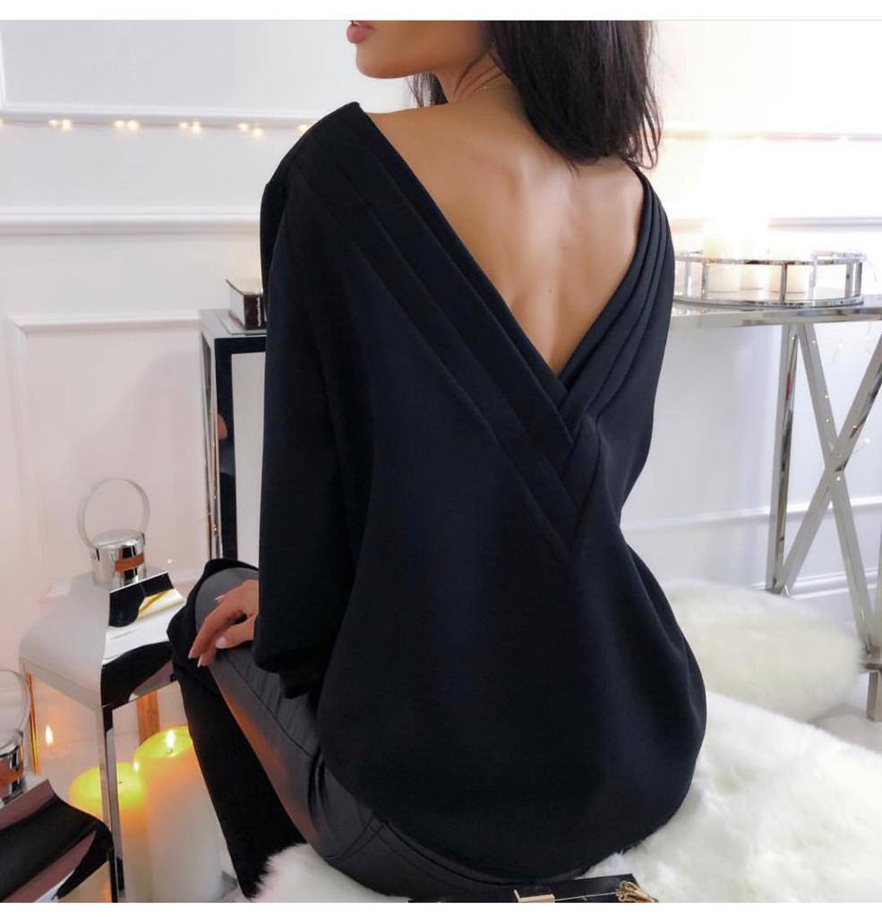 Low Cut V Back Blouse