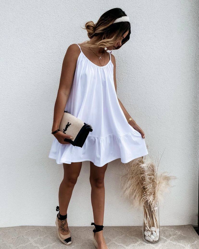 Spaghetti Strap Ruffle Mini Dress