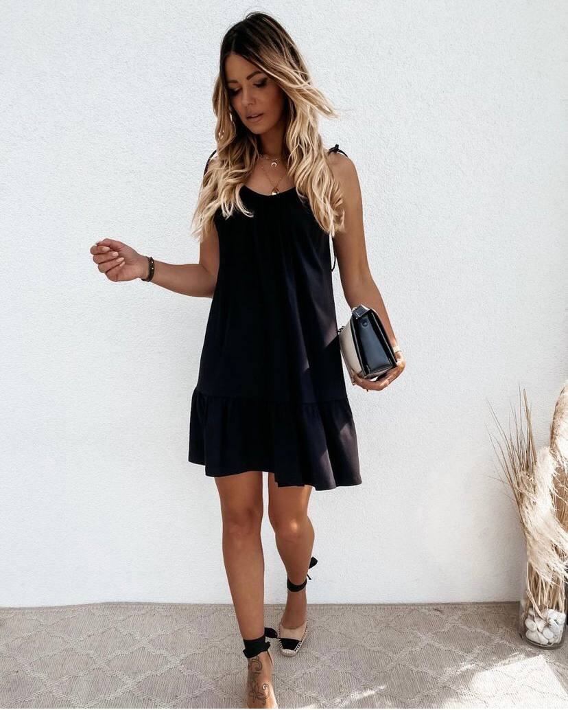 Spaghetti Strap Ruffle Mini Dress