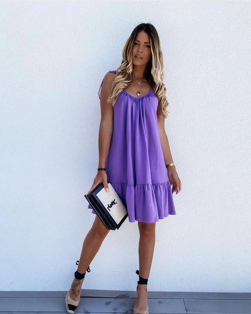 Spaghetti Strap Ruffle Mini Dress