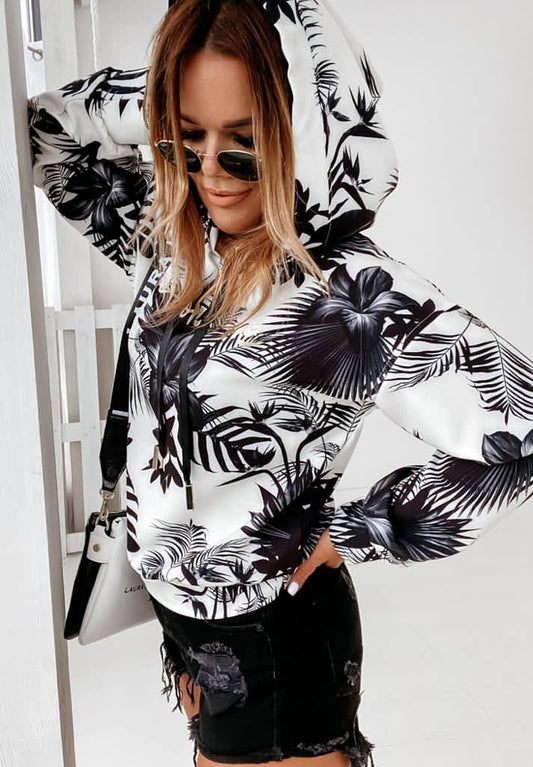 Cotton Blend Printed Hoodie