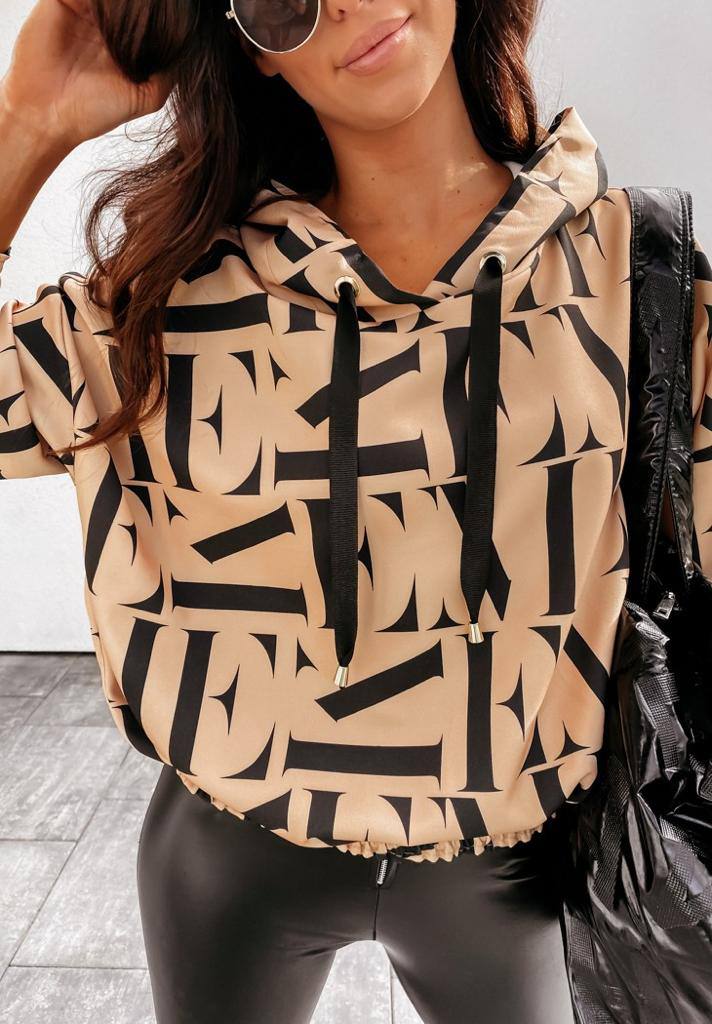 Cotton Blend Printed Hoodie