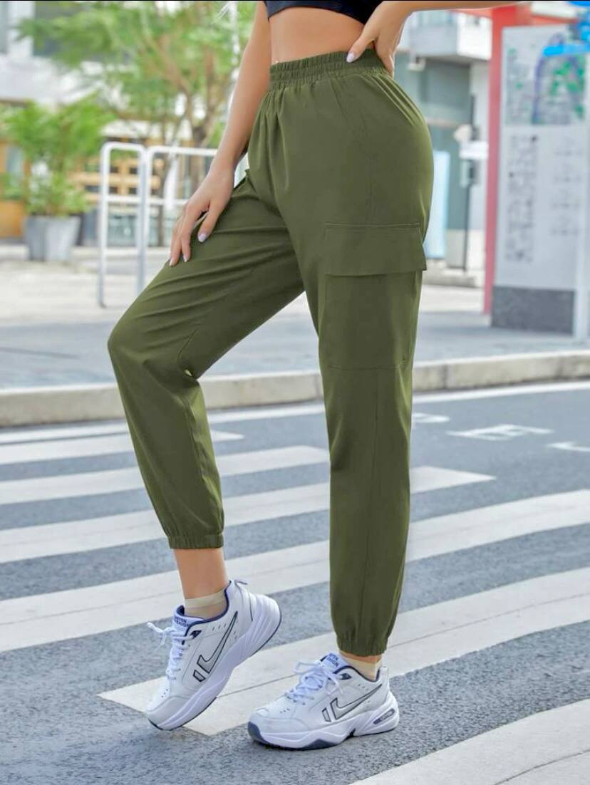 Buckle Strap Flap Pocket Cargo Pants