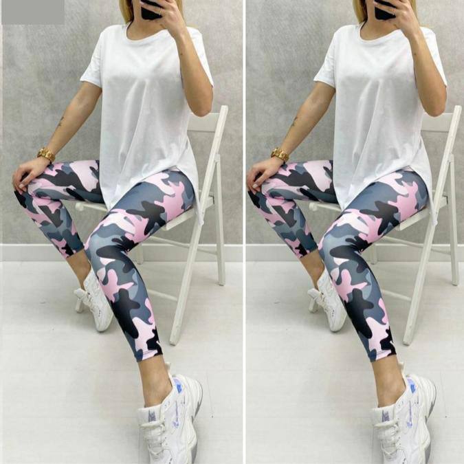 Elastic Waist Printed Leggings