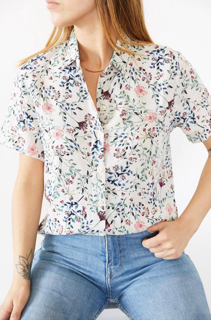 Floral Designer Short Sleeve Button Up Shirts