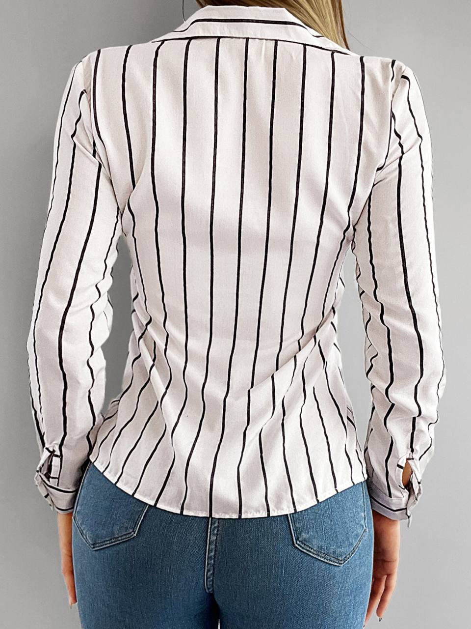 Viscose Button up Striped Shirt Long Sleeve Blouse