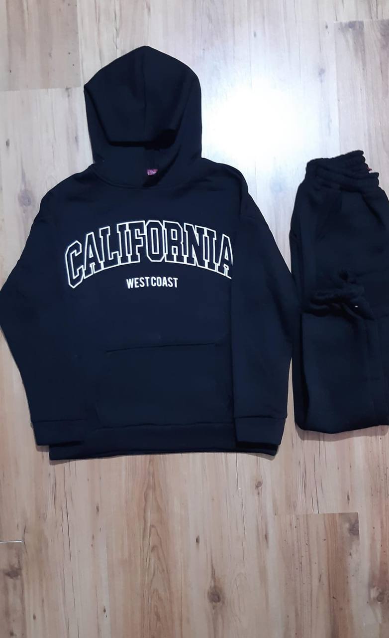 Matching Set Solid Hoodie and Pants Joggers