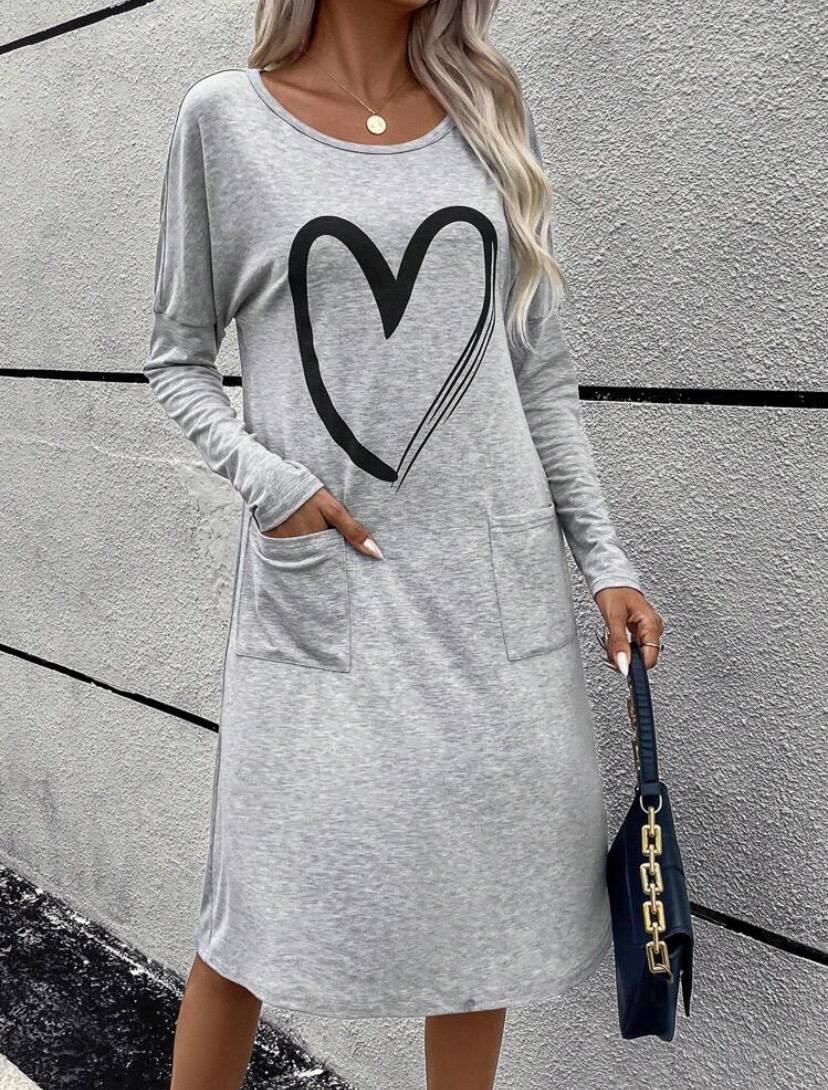 Long Sweatshirt Dress with Pockets