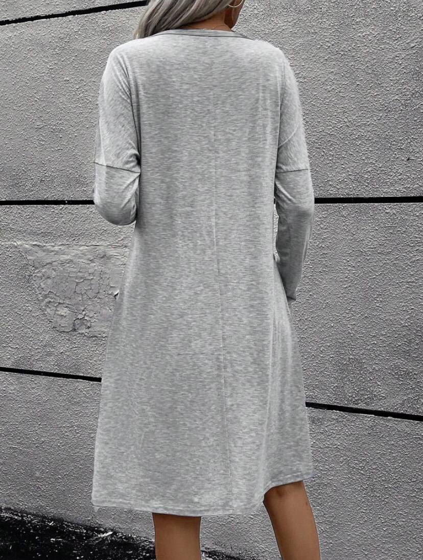 Long Sweatshirt Dress with Pockets