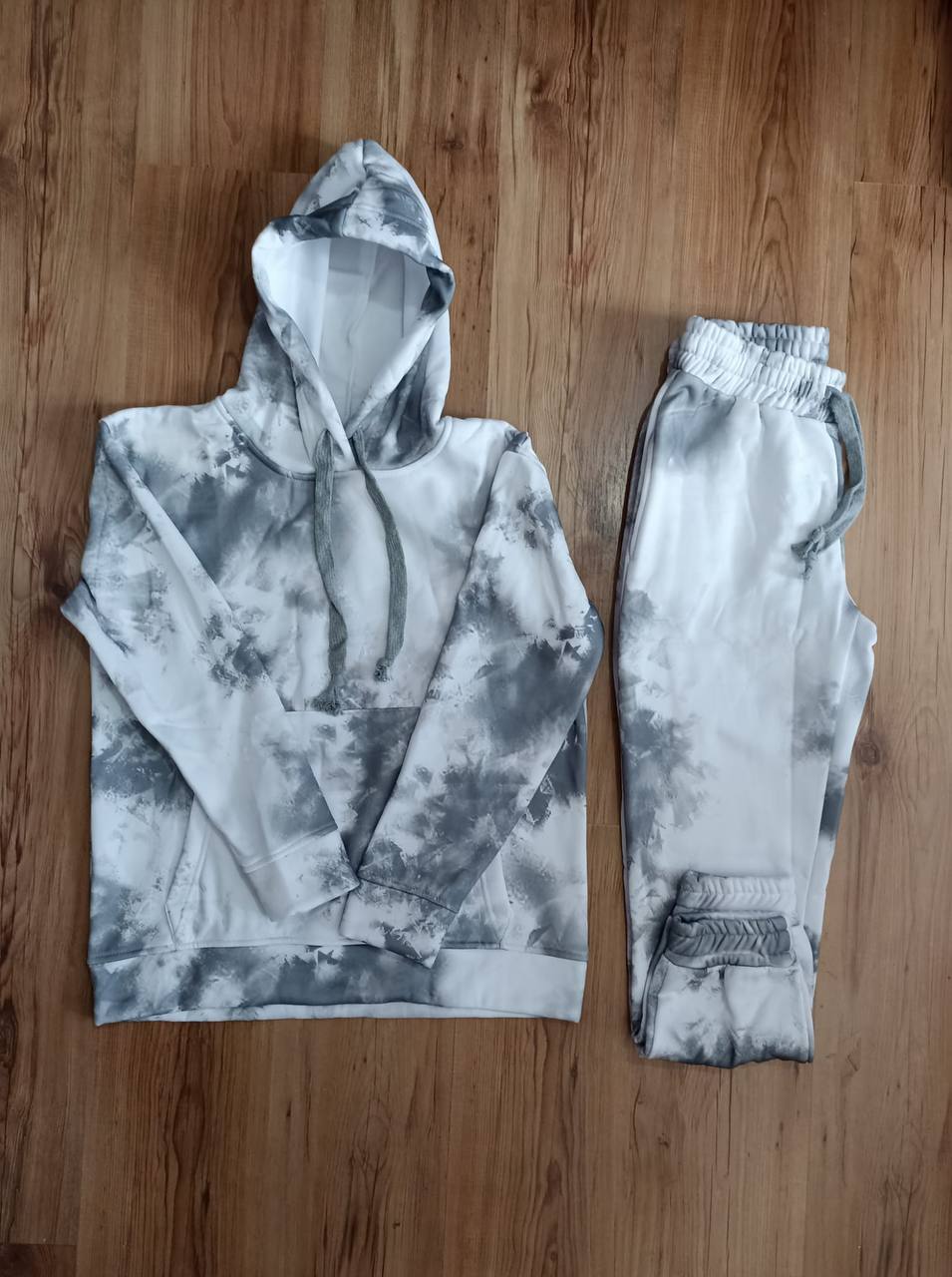 Printed Hoodie and Pants Matching Set